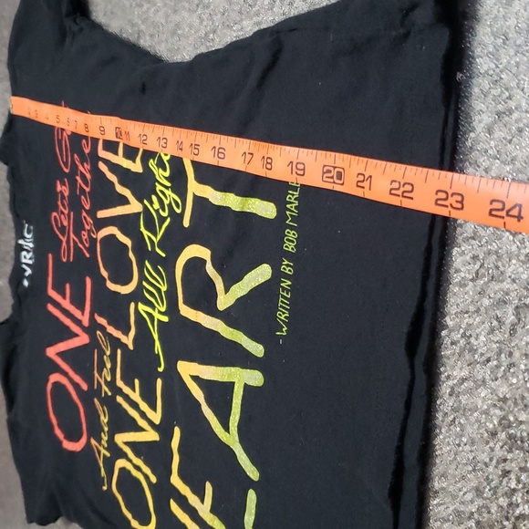 Bob Marley Lyric Nation Brand One Love Glitter Babydoll Tee Size Medium - Picture 6 of 10